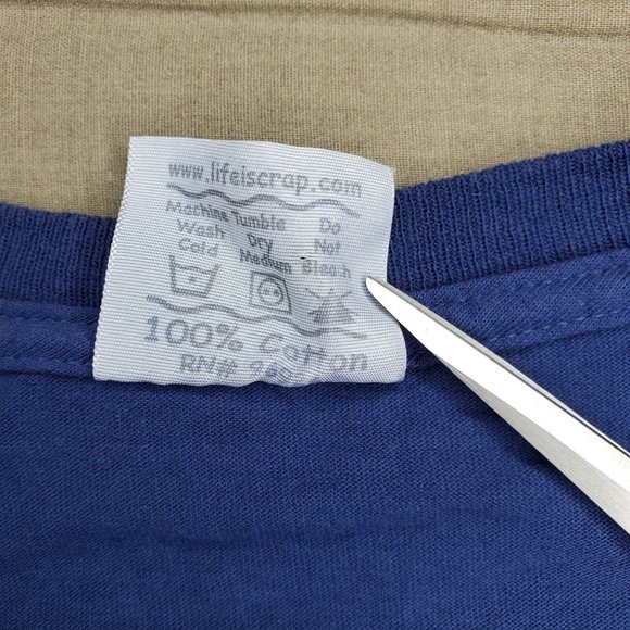 Life Is Crap Down Stream Without A Paddle Cotton Machine Washable Large T Shirt - Picture 8 of 8